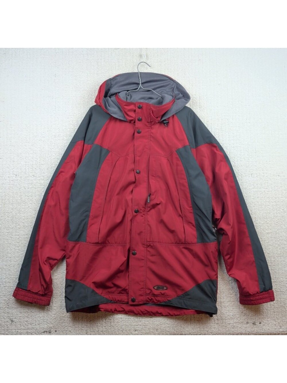 Vintage Louis Garneau Lined Windbreaker Jacket Men Sz L Red /Black Gorpcore Tech